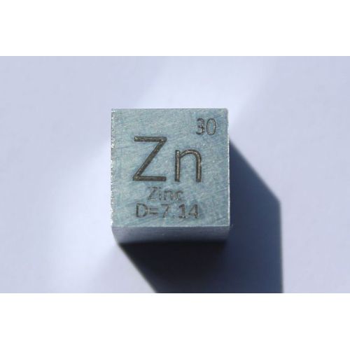 Zinkmetaal kubus Zn 10x10mm gepolijst 99,99% zuiverheid kubus