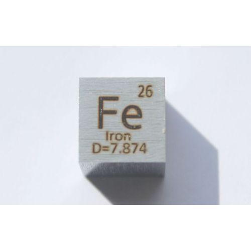 Ijzeren Fe metaal kubus 10x10mm gepolijst 99,99% zuiverheid kubus