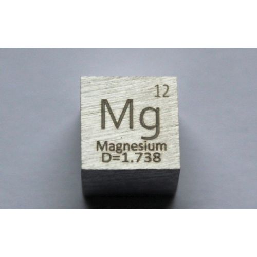 Magnesium Mg metaal kubus 10x10mm gepolijst 99,95% zuiverheid kubus