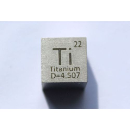 Titan Ti Metaal Kubus 10x10mm gepolijst 99,5% Zuiverheid kubus