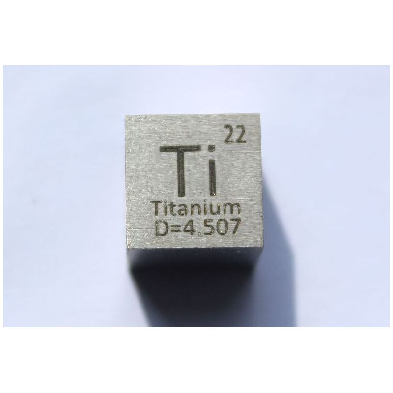 Titan Ti Metaal Kubus 10x10mm gepolijst 99,5% Zuiverheid kubus