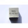 Titanium Ti metalen kubus 10x10mm gepolijst 99,5% zuiverheid kubus