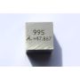 Titan Ti Metaal Kubus 10x10mm gepolijst 99,5% Zuiverheid kubus
