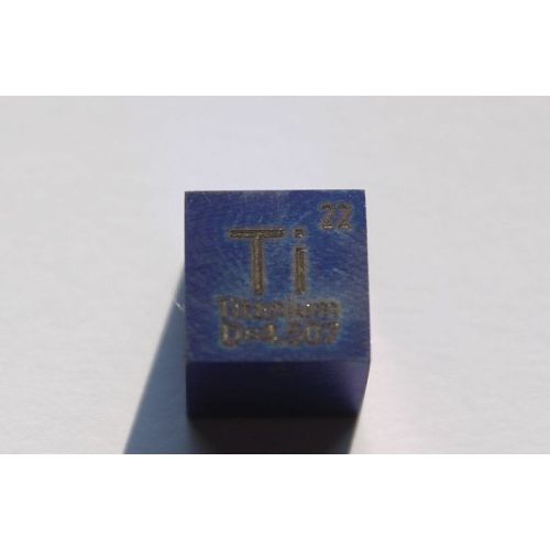 Titanium Ti geanodiseerd blauw metalen kubus 10x10mm gepolijst 99,5% zuiverheid Titanium kubus