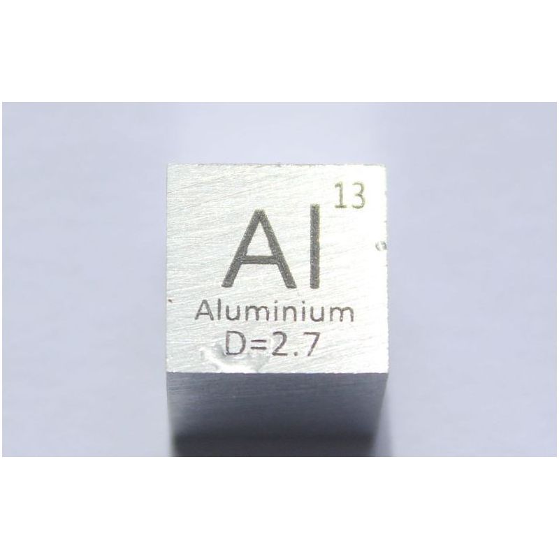 Aluminium Al metaal kubus 10x10mm gepolijst 99,99% zuiverheid kubus