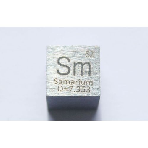 Samarium Sm metaal kubus 10x10mm gepolijst 99,95% zuiverheid kubus