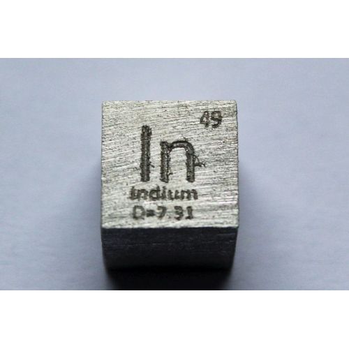 Indium In Metaal Kubus 10x10mm gepolijst 99,995% Zuiverheid kubus