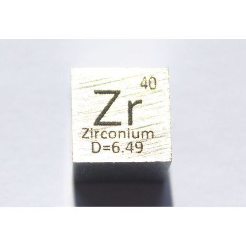 Zirkoon Zr Metaal Kubus 10x10mm gepolijst 99,2% Zuiverheid kubus