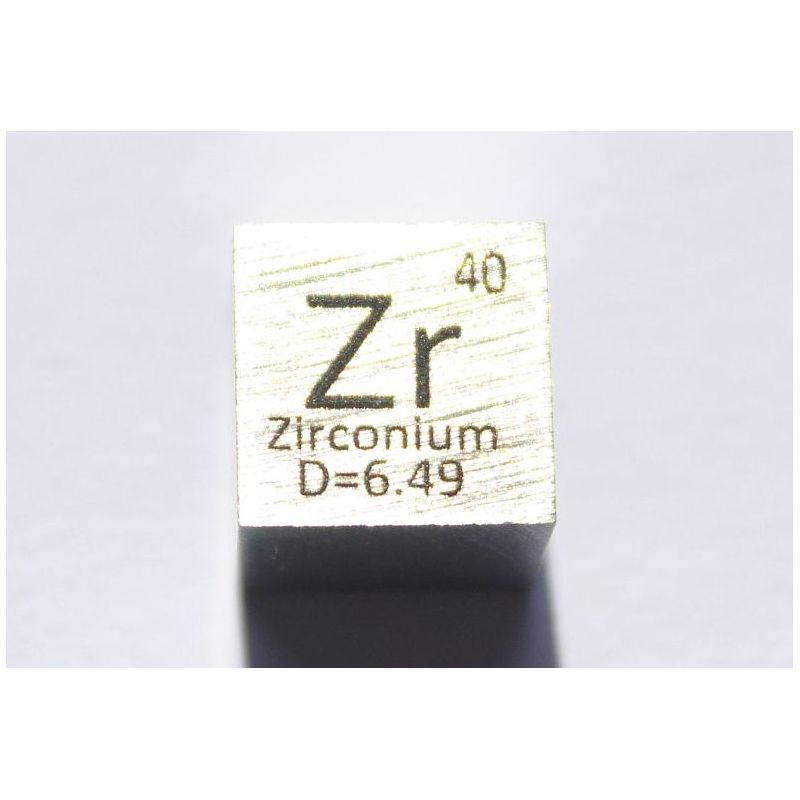 Zirkoon Zr Metaal Kubus 10x10mm gepolijst 99,2% Zuiverheid kubus