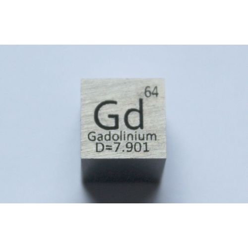 Gadolinium Gd metaal kubus 10x10mm gepolijst 99,99% zuiverheid kubus