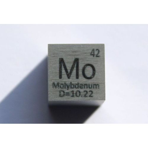 Molybdeen Mo metaal kubus 10x10mm gepolijst 99,95% zuiverheid kubus