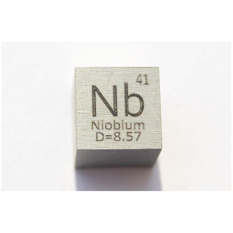 Niobium Nb metalen kubus 10x10mm gepolijst 99,95% zuiverheid Niobium kubus